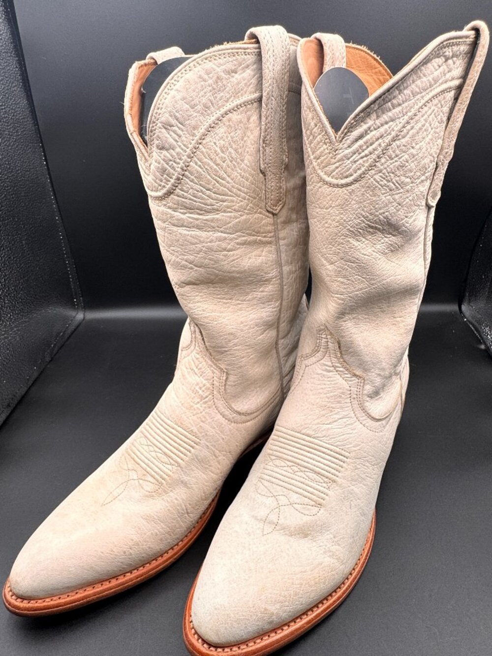 Tecovas The Chloe Women’s 11B Pearl Smooth Ostrich Western Cowboy Boots New Box
